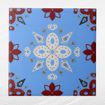 Nordic Red Blue Scandinavian Graphic Tegeltje<br><div class="desc">Het Noordse ontwerp in rood,  blauw,  en goud</div>