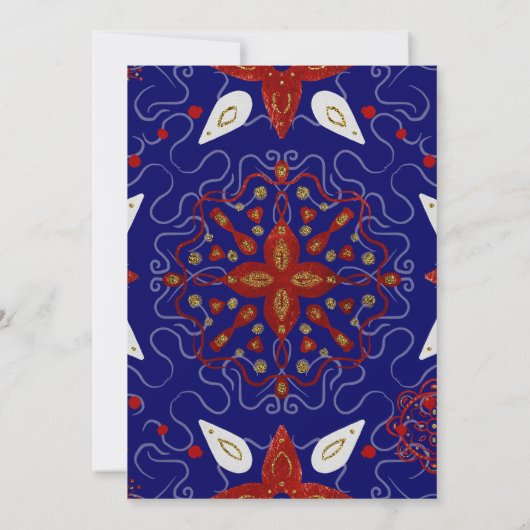 Nordic Red Blue White Vrijgezellenfeest Kaart (Achterkant)