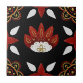 Nordic Red Gold Scandinavian Graphic Black Tegeltje (Voorkant)