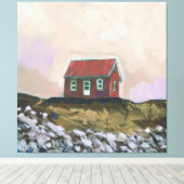 Nordic Red House Canvas Afdruk (Insitu (Houten vloer))