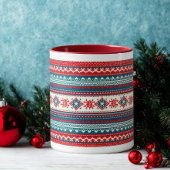 Nordic Red Navy Ugly Christmas Sweater Holiday Mok