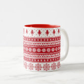 Nordic Red Pattern Gift Scandinavische Kerst Mok (Voorkant rechts)