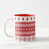 Nordic Red Pattern Gift Scandinavische Kerst Mok (Links)