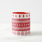 Nordic Red Pattern Gift Scandinavische Kerst Mok (Center)
