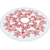 Nordic Red Reindeer en Snowflake Kerstmis Kerstboom Rok (Gekanteld)