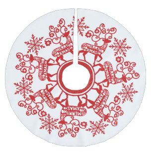 Nordic Red Reindeer en Snowflake Kerstmis Kerstboom Rok