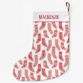 Nordic Red & White Custom Name kerststop Kleine Kerstsok (Achterkant)