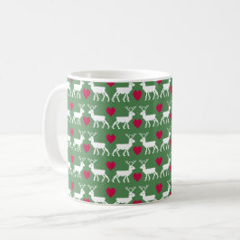 Nordic Reindeer & Hearts Pattern Koffiemok