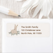 Nordic Reindeer Kerstretouradres Etiket (Insitu)