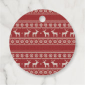 Nordic Reindeer Knit Pattern Personalized Bedankjes Labels (Achterkant)