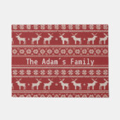Nordic Reindeer Knit Pattern Personalized  Deurmat (Voorkant)