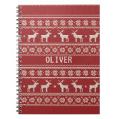 Nordic Reindeer Knit Pattern Personalized  Notitieboek (Voorkant)