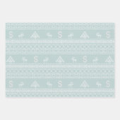 Nordic Reindeer Pattern Wrapping Paper Sheets (Voorkant 3)