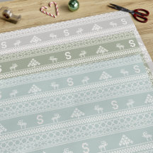 Nordic Reindeer Pattern Wrapping Paper Sheets