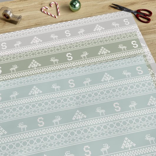 Nordic Reindeer Pattern Wrapping Paper Sheets