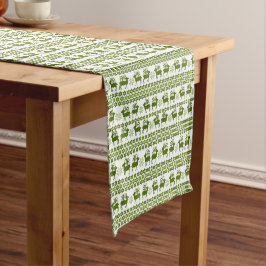 Nordic Reindeer & Snowflakes Patroon Korte Tafelloper