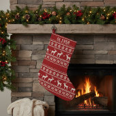 Nordic Reindeer Sweater Pattern personalized Name Kleine Kerstsok