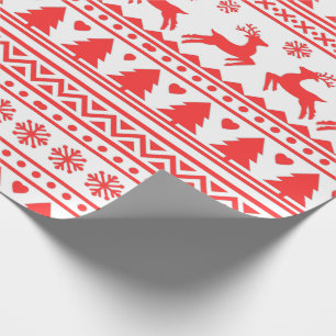 Nordic Reindeer Vakantie Folk Art Sweater Cadeaupapier