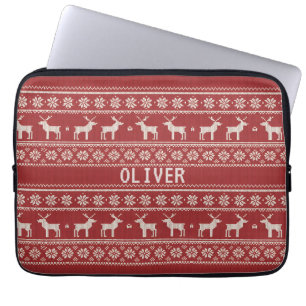 Nordic Rendier Kerst Persoonlijk Laptop Sleeve