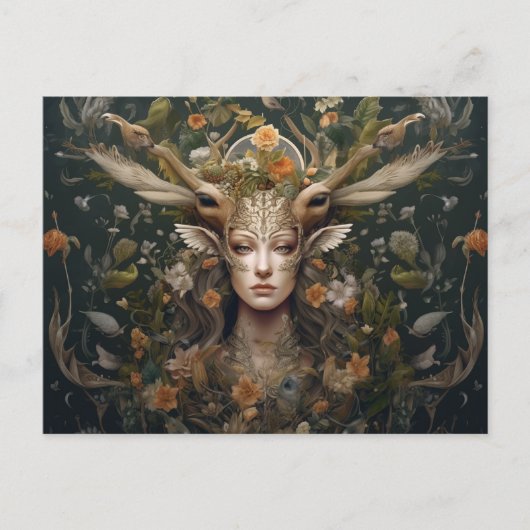 Nordic Retro Pagan Artistic Holiday Kaart (Voorkant)