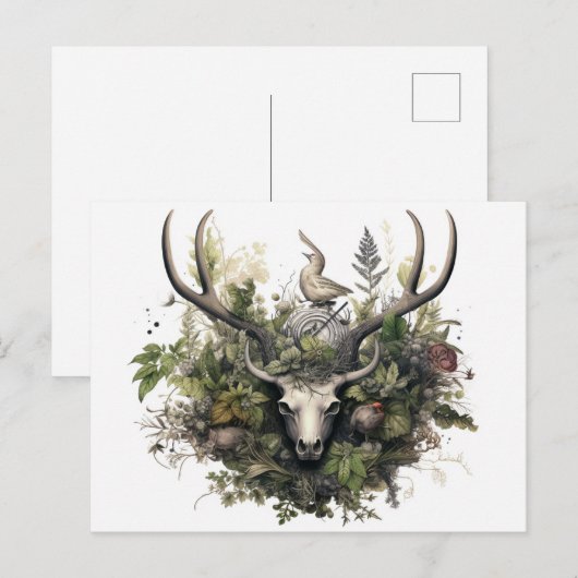 Nordic Retro Pagan Artistic Holiday Kaart (Voorkant / Achterkant)