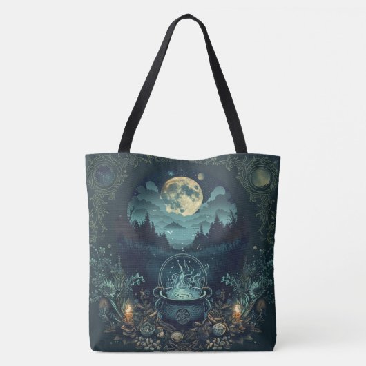 Nordic Samhain Canvas tassen - Witch's Cauldron De (Achterkant)
