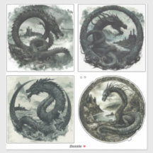 Nordic Samhain Sticker Set - Dragon Design