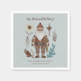 Nordic Santa Eat Drink Be Merry Christmas Servet