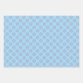 Nordic Santa en Dieren Patroon op Blauw Inpakpapier Vel (Voorkant 3)