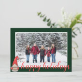 Nordic Santa Gnome ingelijste foto Feestdagenkaart (Staand voorkant)