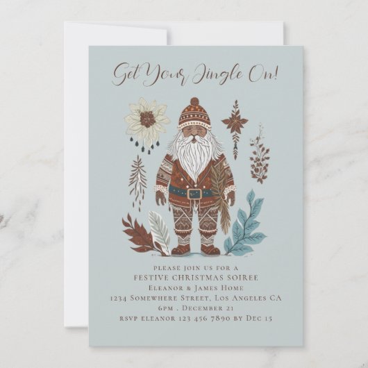 Nordic Santa Vrolijk Kerstfeest Kaart (Voorkant)