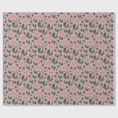 Nordic Scandinavian Patterns grijs en roze Cadeaupapier (Vlak)