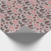 Nordic Scandinavian Patterns grijs en roze Cadeaupapier (Hoek)