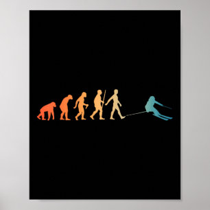 Nordic Ski Art Mannen Vrouwen Snowboard Skier Skië Poster