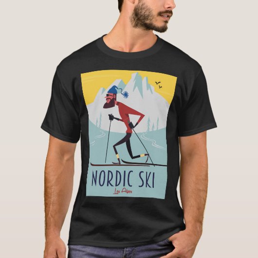 Nordic Ski Poster T-shirt (Voorkant)