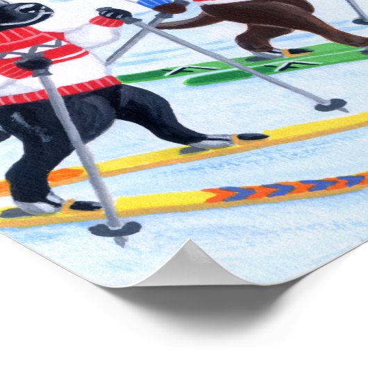 Nordic Skiing Labradors Artwork Poster (Hoek)