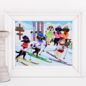 Nordic Skiing Labradors Artwork Poster