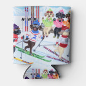 Nordic Skiing Labradors Painting Blikjeskoeler (Voorkant)
