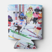 Nordic Skiing Labradors Painting Blikjeskoeler (Achterkant)