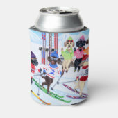 Nordic Skiing Labradors Painting Blikjeskoeler (Blikje Achterkant)