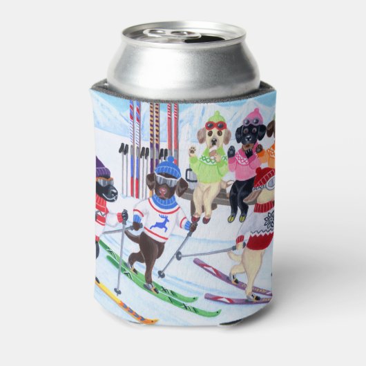 Nordic Skiing Labradors Painting Blikjeskoeler (Blikje Achterkant)