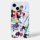 Nordic Skiing Labradors Painting Case-Mate iPhone Case (Achterkant)
