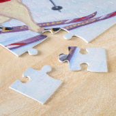 Nordic Skiing Labradors Painting Legpuzzel (Zijkant)