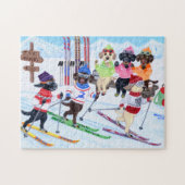 Nordic Skiing Labradors Painting Legpuzzel (Horizontaal)
