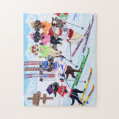 Nordic Skiing Labradors Painting Legpuzzel (Verticaal)