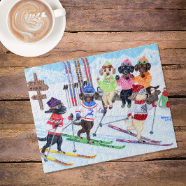 Nordic Skiing Labradors Painting Legpuzzel
