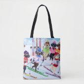 Nordic Skiing Labradors Painting Tote Bag (Voorkant)