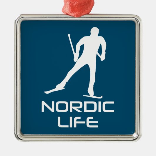 Nordic Skiing Life Metalen Ornament (Voorkant)