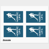 Nordic Skiing Life Rechthoekige Sticker (Vel)
