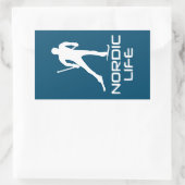 Nordic Skiing Life Rechthoekige Sticker (Tas)